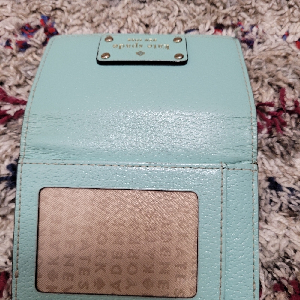 Kate Spade Teal Leather Compact Wallet - Picture 10 of 12